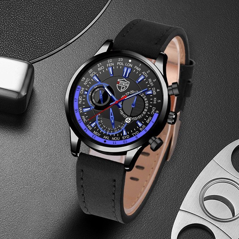 Quartz Sports Watch With Leather Strap And Luminous Hand_voghion.com