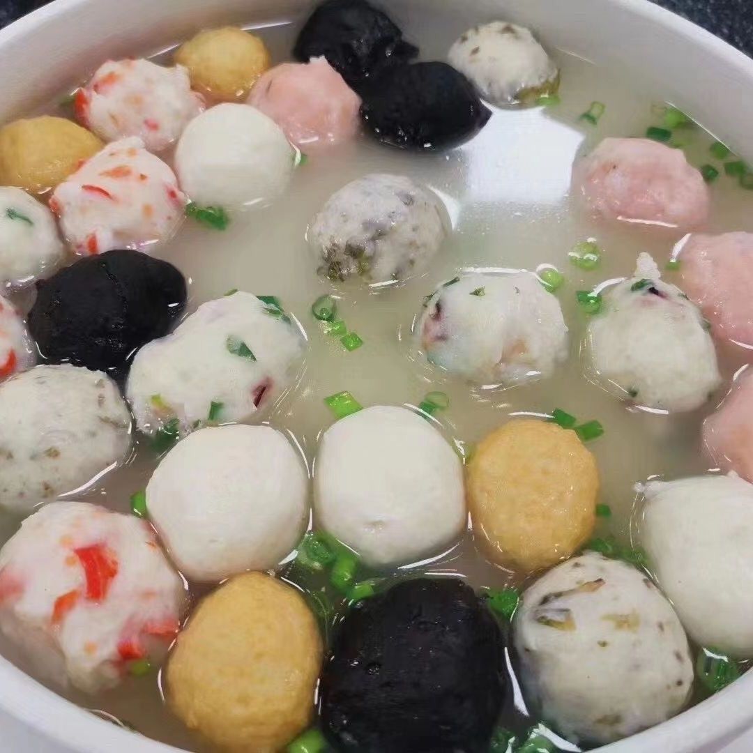 火锅丸子食材鱼丸关东煮烧烤七彩海鲜丸冷冻500g包混合多彩鱼丸