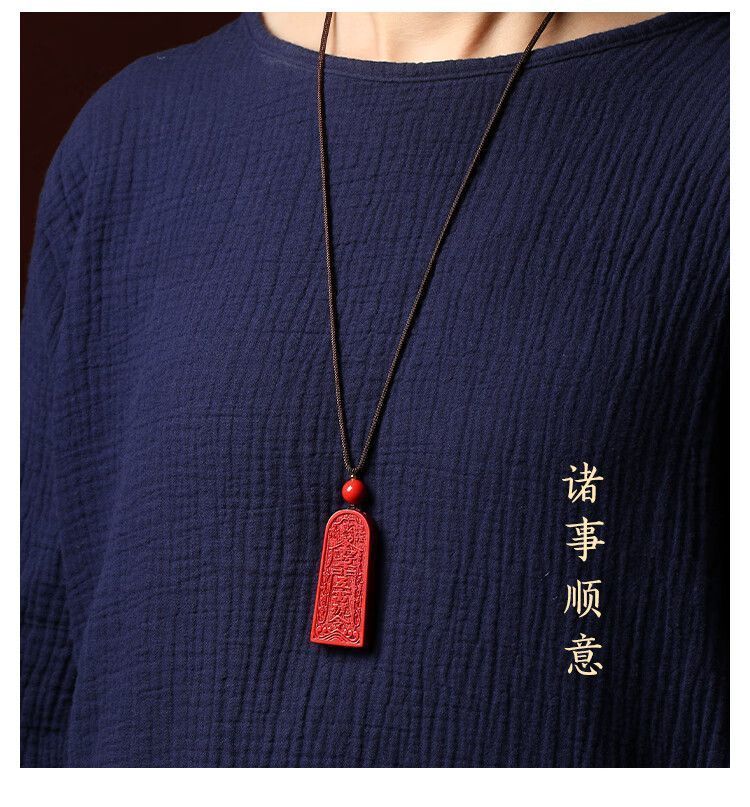 Brass Cinnabar Gourd Amulet with Purple Star Talisman detail 12