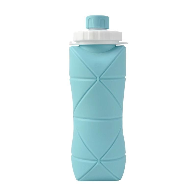 Botella de agua plegable de silicona para correr, mini botella portátil de compresión para deportes al aire libre, ideal para viajes._voghion.com