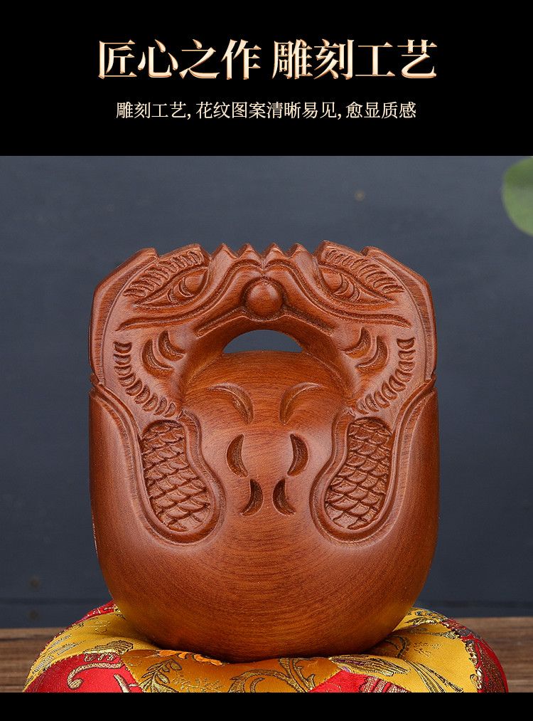 台湾紫檀实木木鱼居士道家佛门解压木鱼老式大木鱼法器精品小木鱼 detail 10