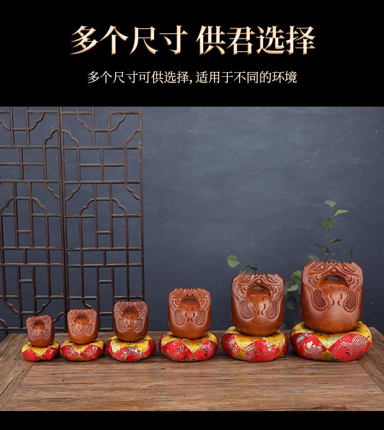 台湾紫檀实木木鱼居士道家佛门解压木鱼老式大木鱼法器精品小木鱼 detail 9