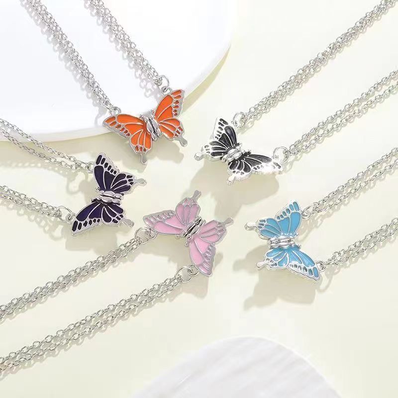 Schmetterling Partnerkette Mit Magnet Für Freunde Bunt_voghion.com