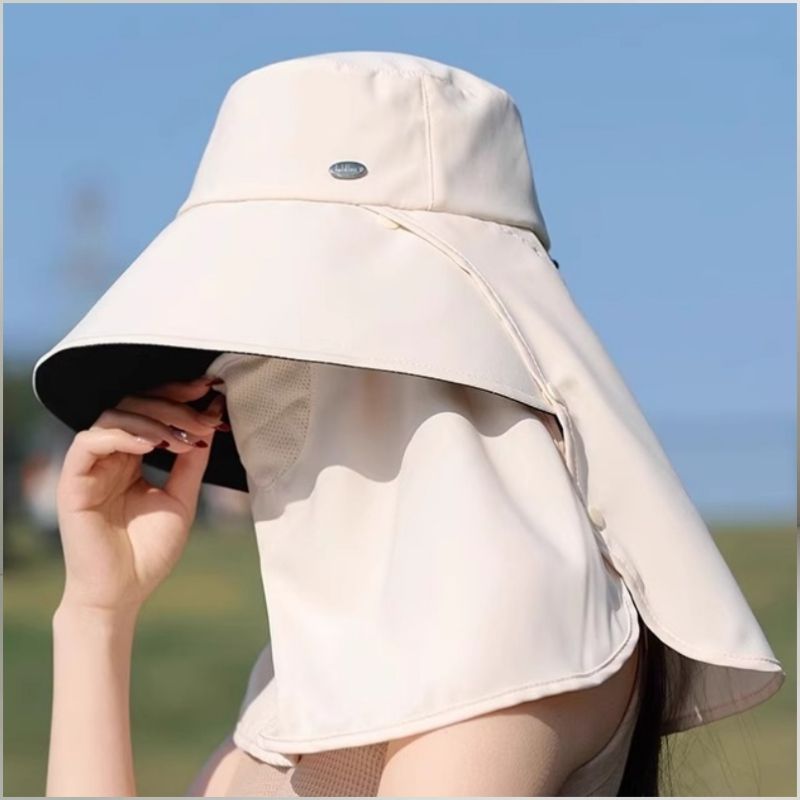 Summer All-in-one And Mask, New Model For Neck Protection, Face Covering, Outdoor UV Protection Sun Hat_voghion.com