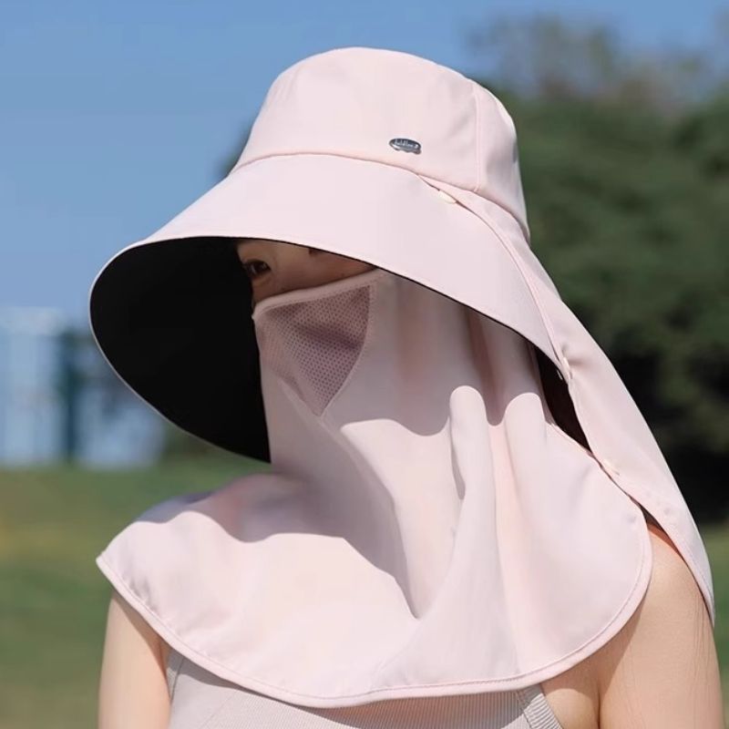 Summer All-in-one And Mask, New Model For Neck Protection, Face Covering, Outdoor UV Protection Sun Hat_voghion.com