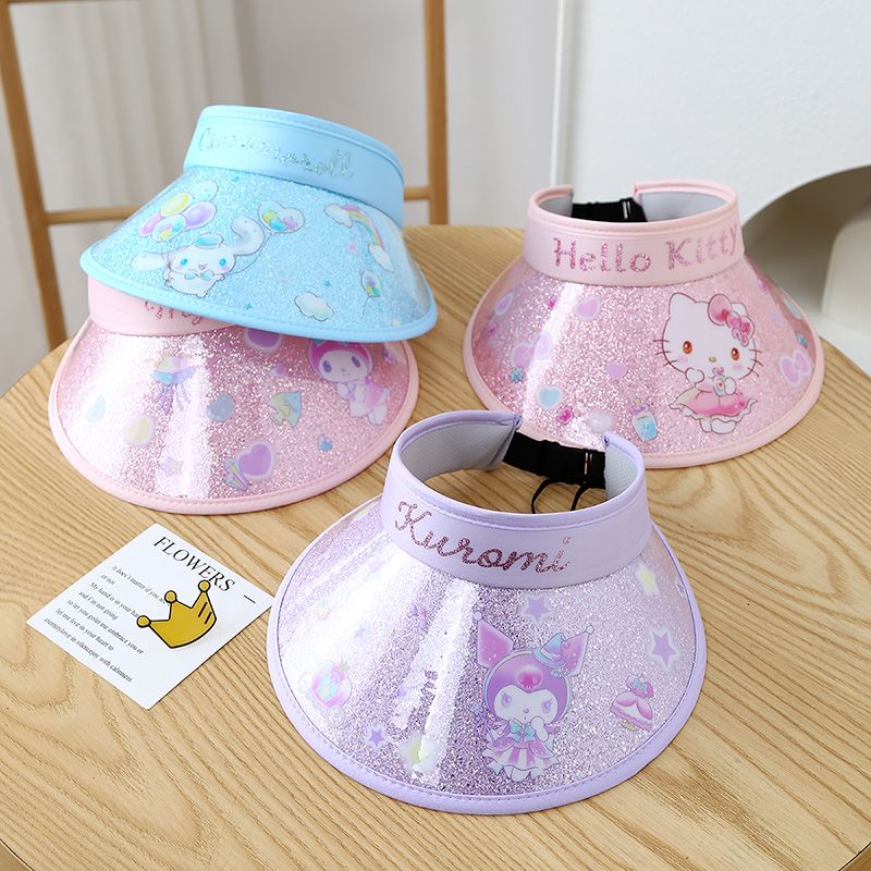 库洛米儿童帽子遮阳帽2025新款太阳帽女童空顶帽宝宝防晒帽大帽檐