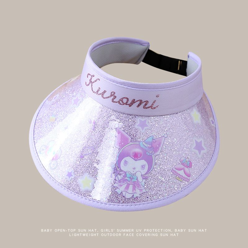 库洛米儿童帽子遮阳帽2025新款太阳帽女童空顶帽宝宝防晒帽大帽檐