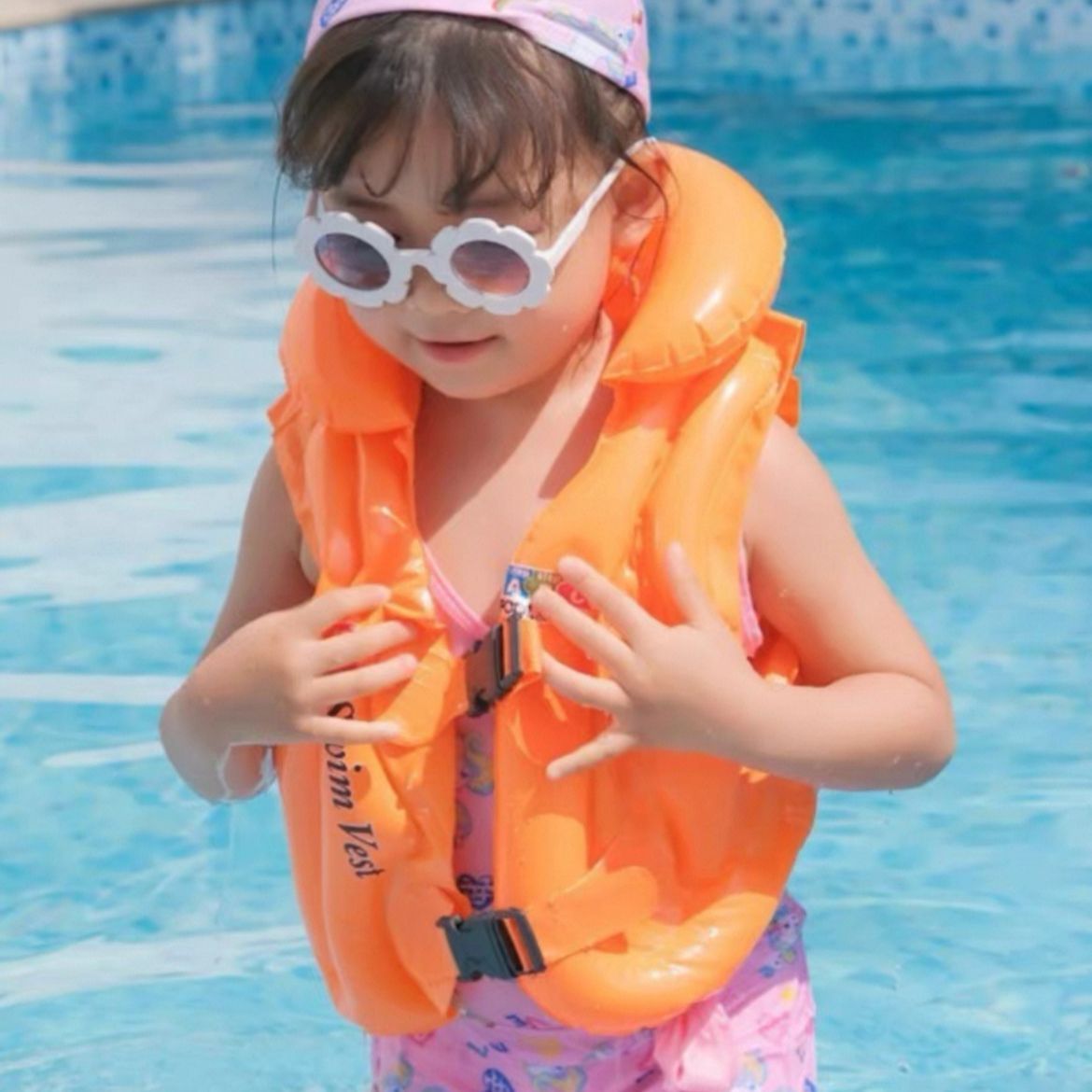 Anillo para niños, anillo de natación tipo chaleco para principiantes, chaleco salvavidas grueso para bebés, ayuda de flotación inflable para niños de 1 año de edad._voghion.com