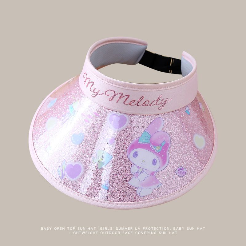 库洛米儿童帽子遮阳帽2025新款太阳帽女童空顶帽宝宝防晒帽大帽檐