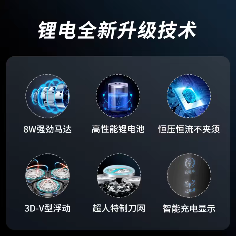 超人剃须刀电动刮胡刀男生便携式送男友剃胡须刀官方正品 图片 2