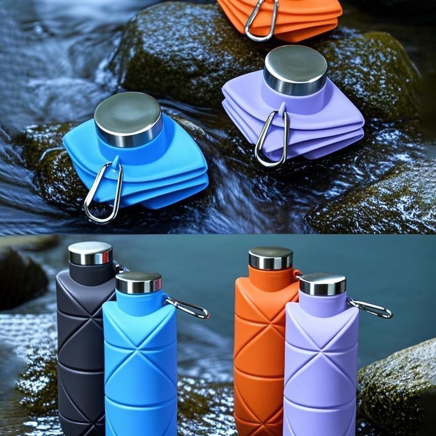 Foldable Silicone Travel Cup Outdoor Collapsible Drinking Bottle_voghion.com