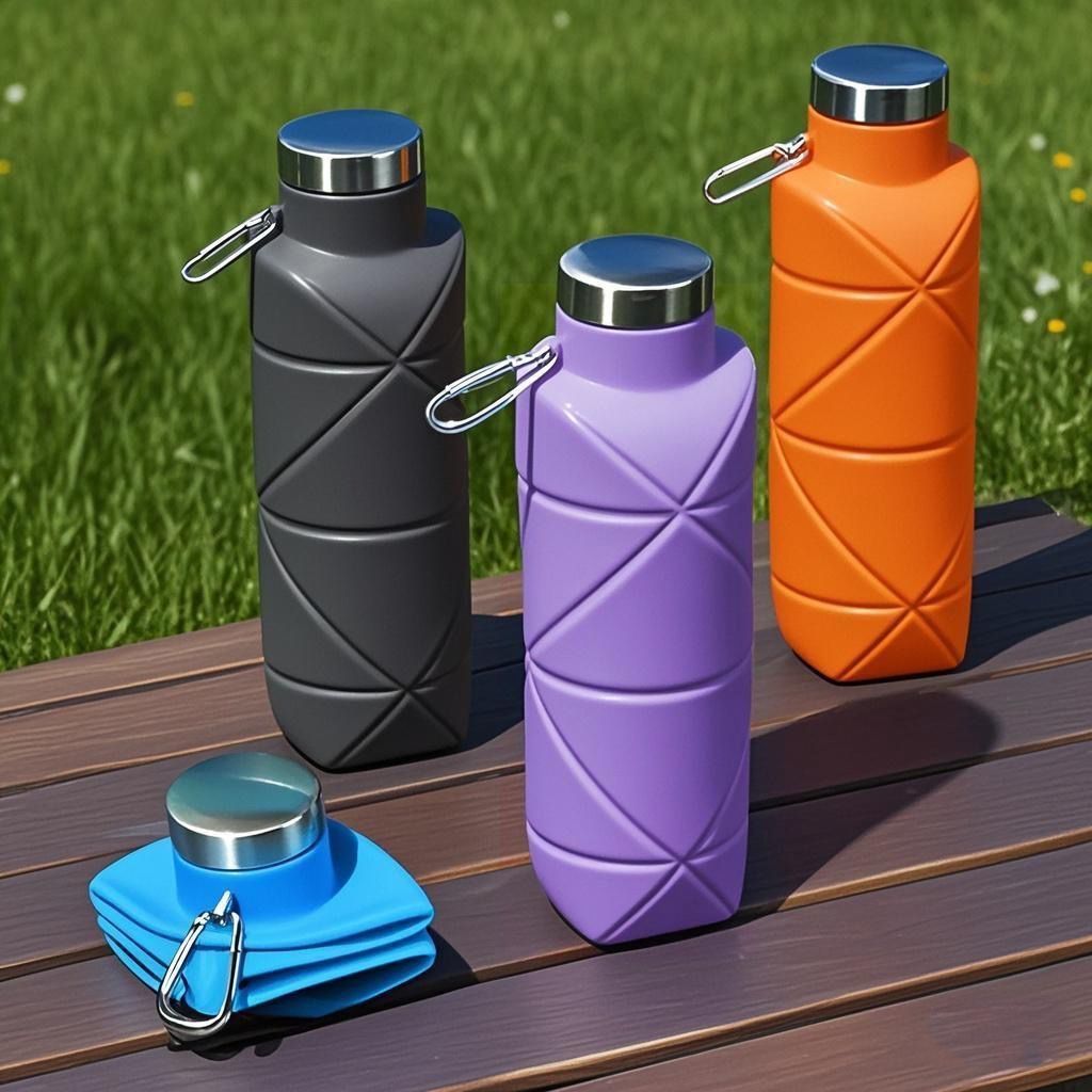 Foldable Silicone Travel Cup Outdoor Collapsible Drinking Bottle_voghion.com