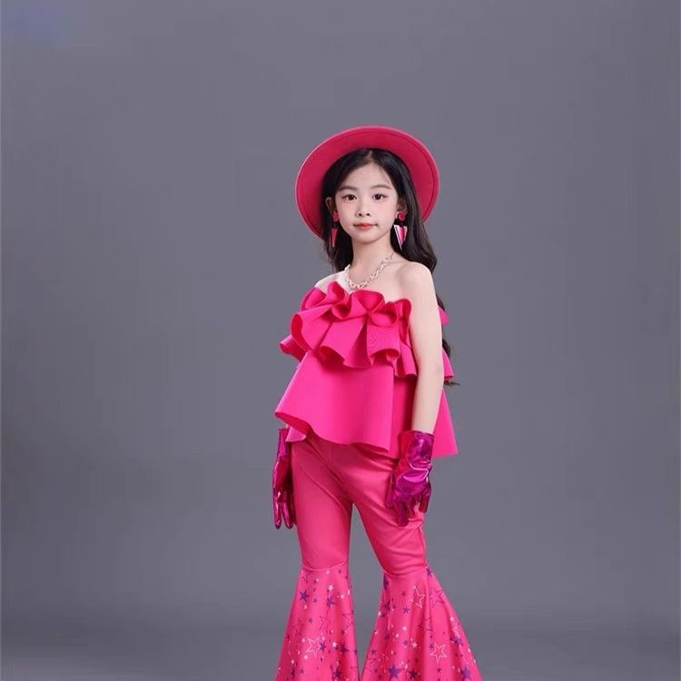 80S And 90S Retro Hong Kong Style Flared Pants Kindergarten T-Stage Catwalk Show Performance Children's Competition_voghion.com
