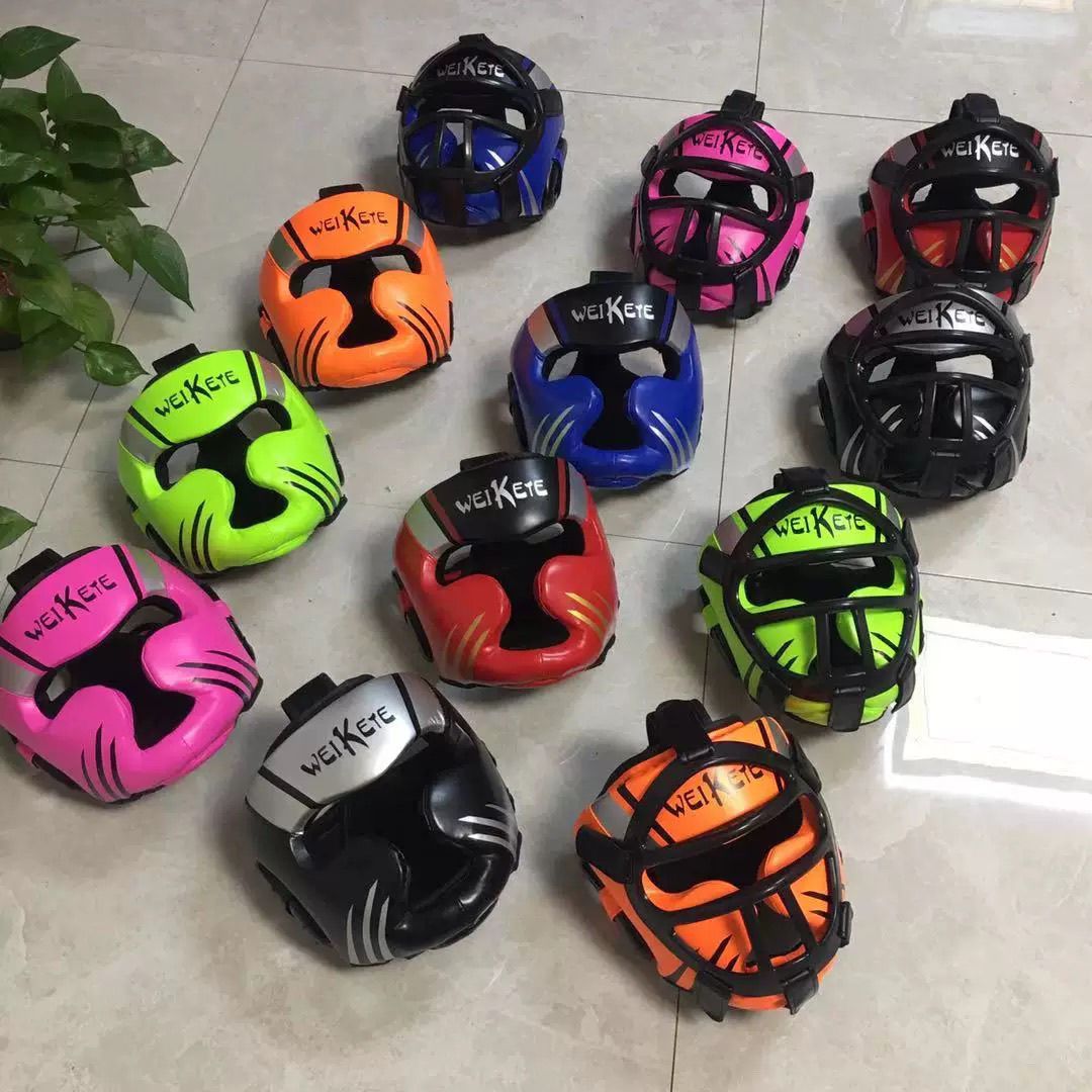 Verdickter Boxhelm mit Kopfschutz für Kinder, Wettkampftyp Sanda Monkey Face Fighting Muay Thai Full_voghion.com