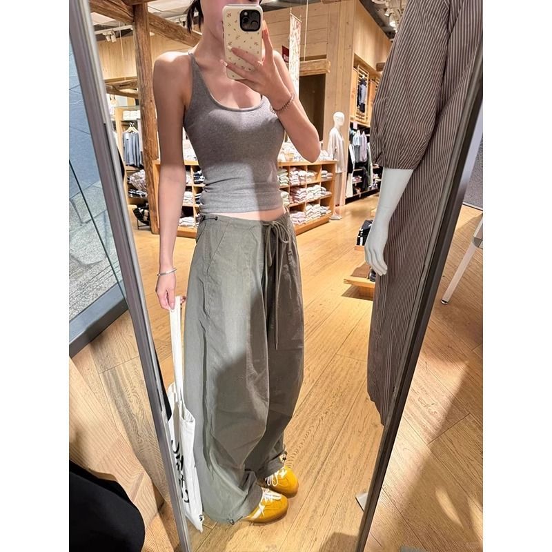 夏季美式吊带背心女带胸垫外穿遮副乳美背打底修身无袖挂脖式上衣 图片 5