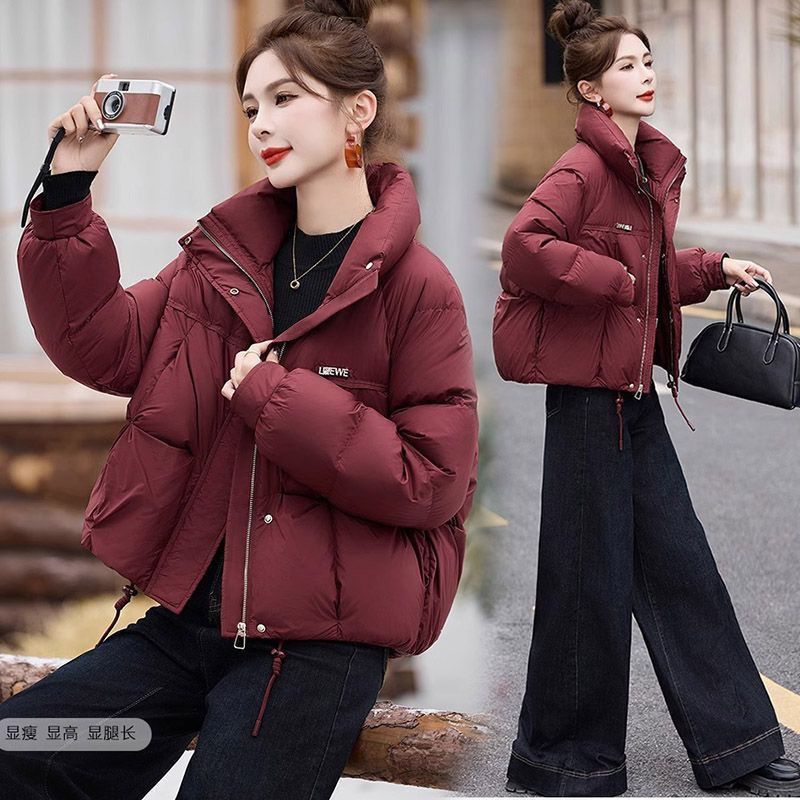 新款安哥拉冬季羽绒棉服2025短款小个子立领保暖加厚棉衣外套