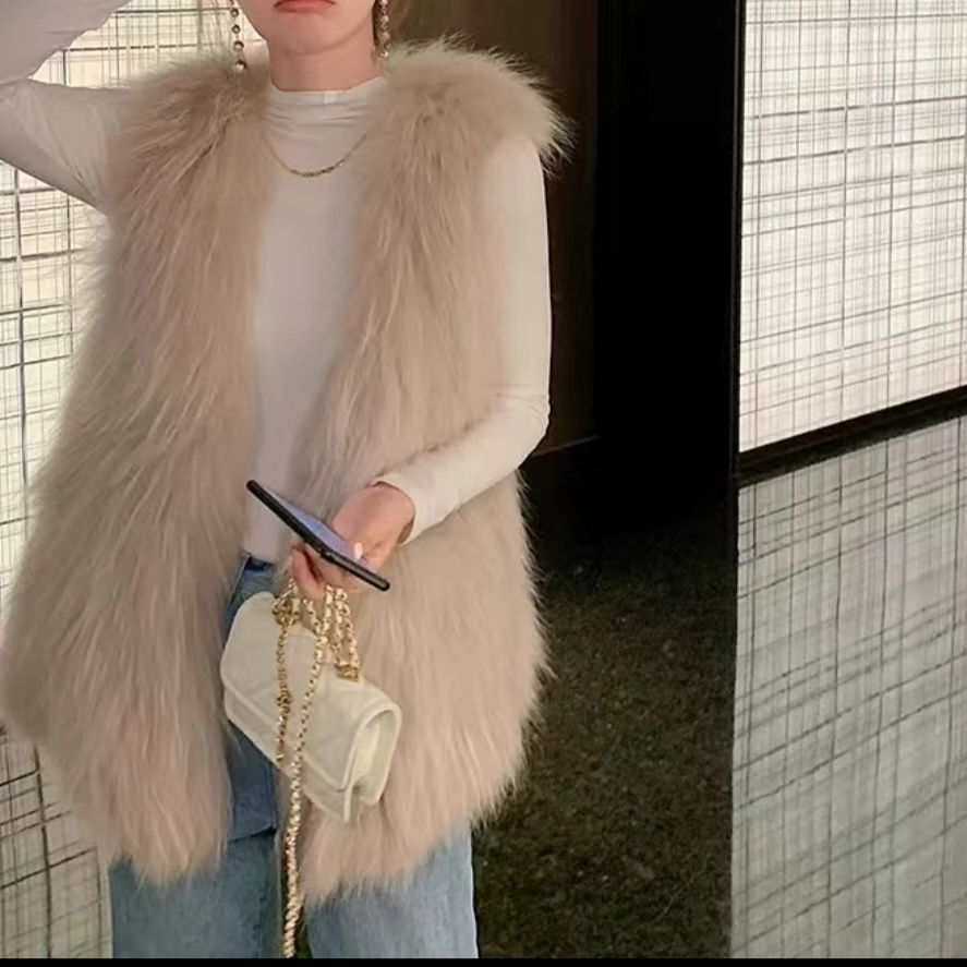 马甲貉子毛编织短款貉子车条坎肩秋冬清仓(随机发货)