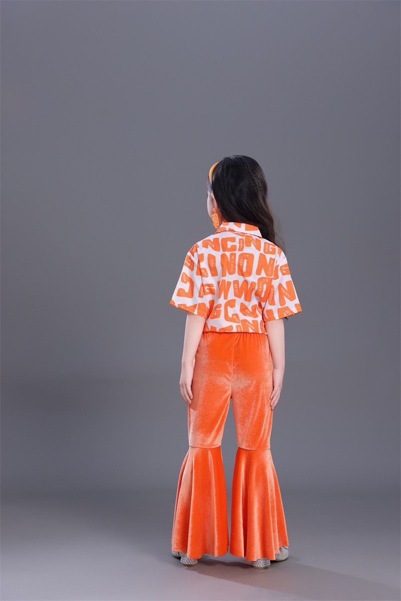 Retro Schlaghosen Und Hemd Set Im Hong Kong Stil Für Mädchen_voghion.com