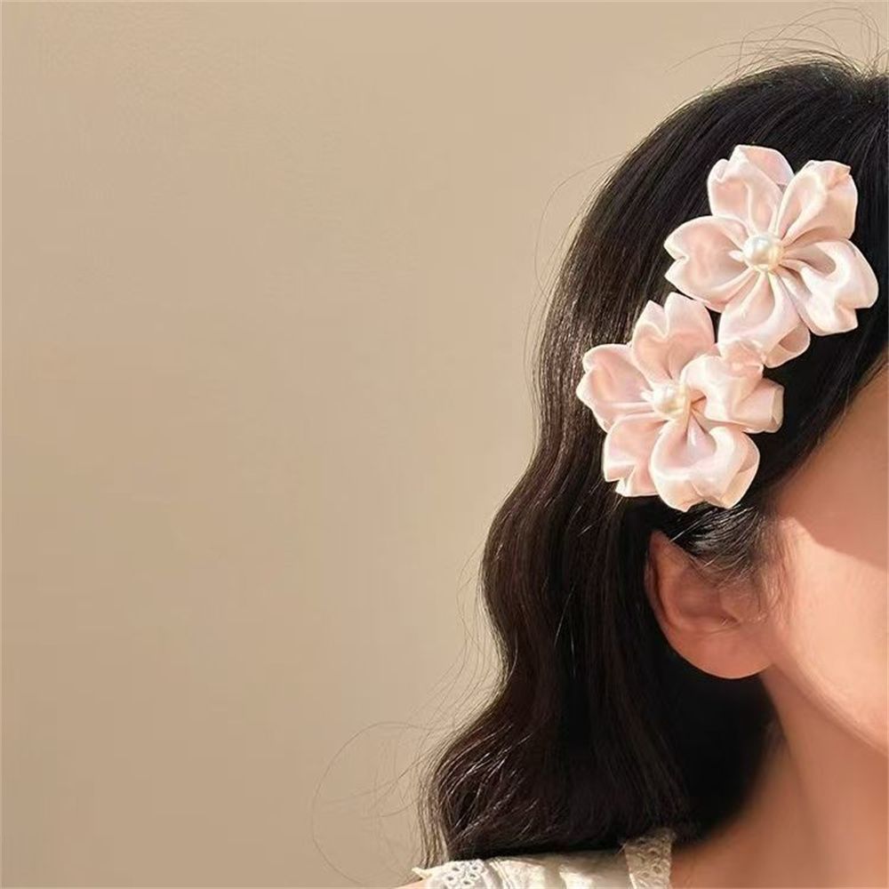 Rosa Kirschblüten Haarspange Mit Perlen Für Damen Haarstyling_voghion.com