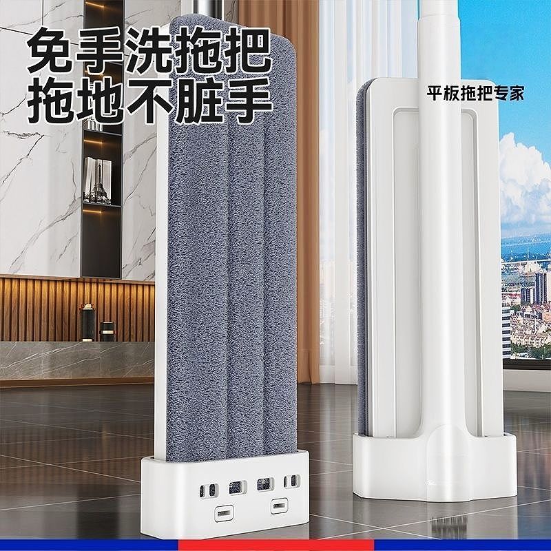 2025免手洗平板拖把新款大号家用一拖净干湿两用懒人墩拖布地神器