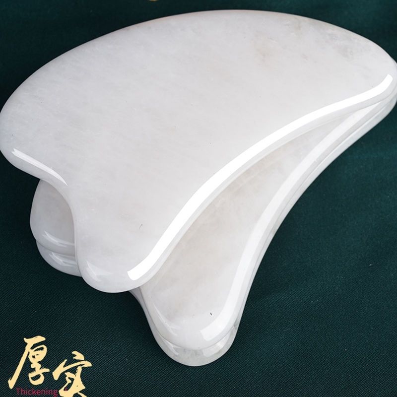 天然南阳玉石面部刮痧板美容专用刮脸板女脸部半圆形拨筋提升正品