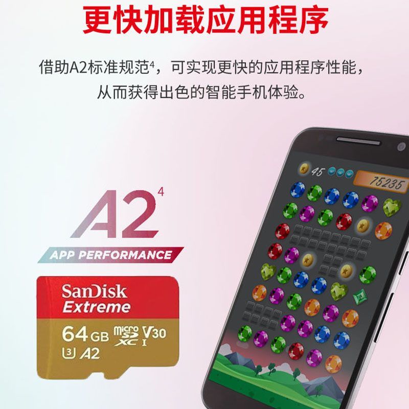 闪迪TF高速金卡4K大容量内存卡V30/U3适用于大疆影视无人机通用 图片 6