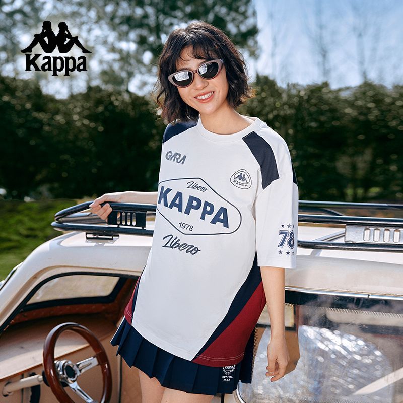Kappa卡帕背靠背运动t恤男夏季新款休闲纯棉短袖情侣款美式上衣女 图片 6