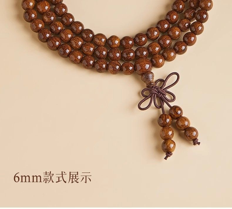 【灵月阁】金丝檀木老料檀香佛珠手串108念珠文玩男女手链父亲节礼物 detail 21