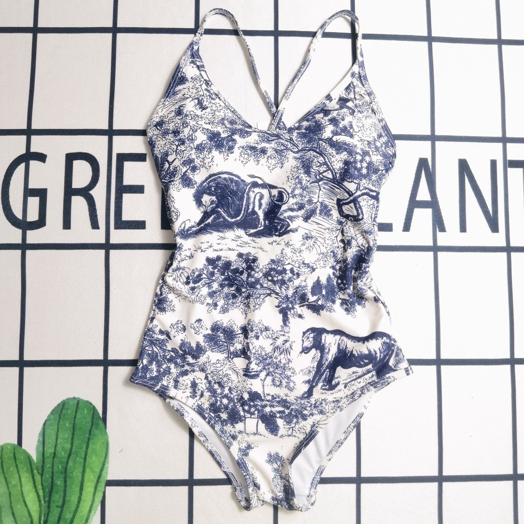 Professioneller Badeanzug mit Print, neu, urlaubsfertig, sexy, Retro, europäischer und amerikanischer Stil, für heiße Quellen_voghion.com
