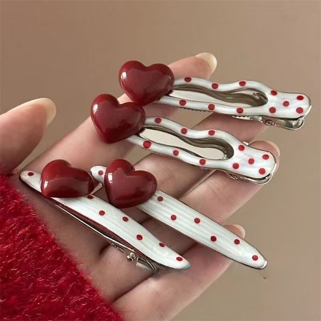 Gepunktete Perlen Entenschnabel Haarspange Für Haarstyling_voghion.com