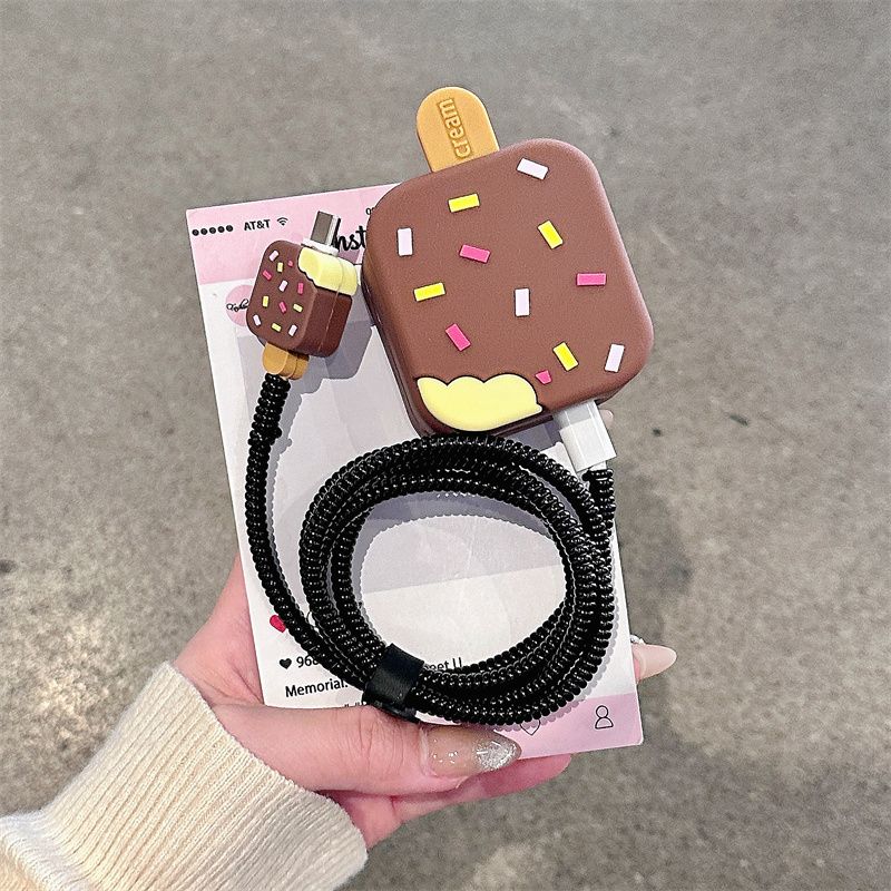 Ice Cream 16 Data Cable Protective Cover Compatible With 15 Fast Charging Dual C Port 35W Head 14_voghion.com