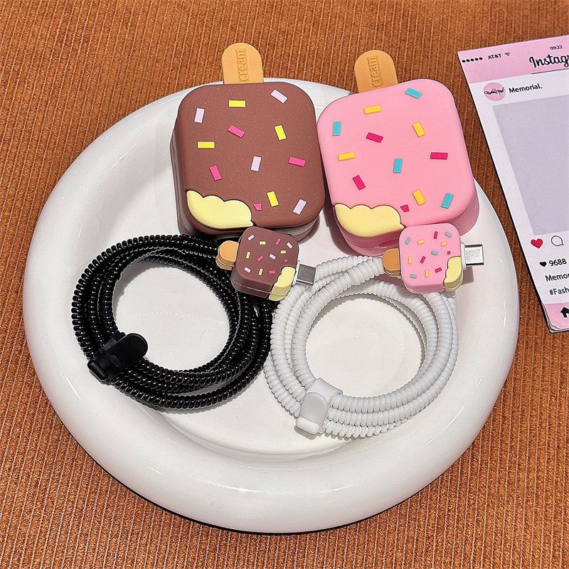 Ice Cream 16 Data Cable Protective Cover Compatible With 15 Fast Charging Dual C Port 35W Head 14_voghion.com