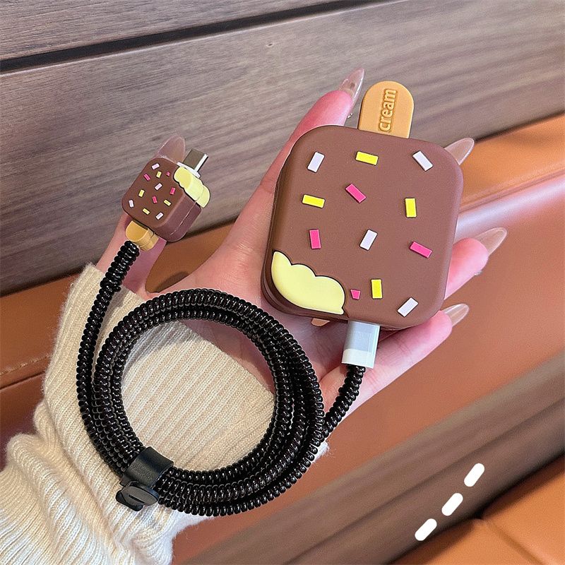 Ice Cream 16 Data Cable Protective Cover Compatible With 15 Fast Charging Dual C Port 35W Head 14_voghion.com