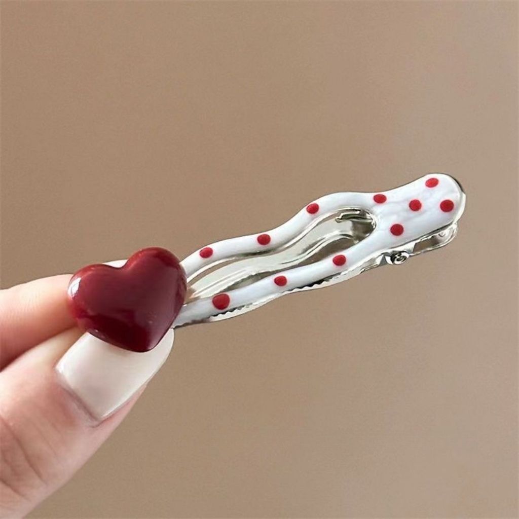 Gepunktete Perlen Entenschnabel Haarspange Für Haarstyling_voghion.com