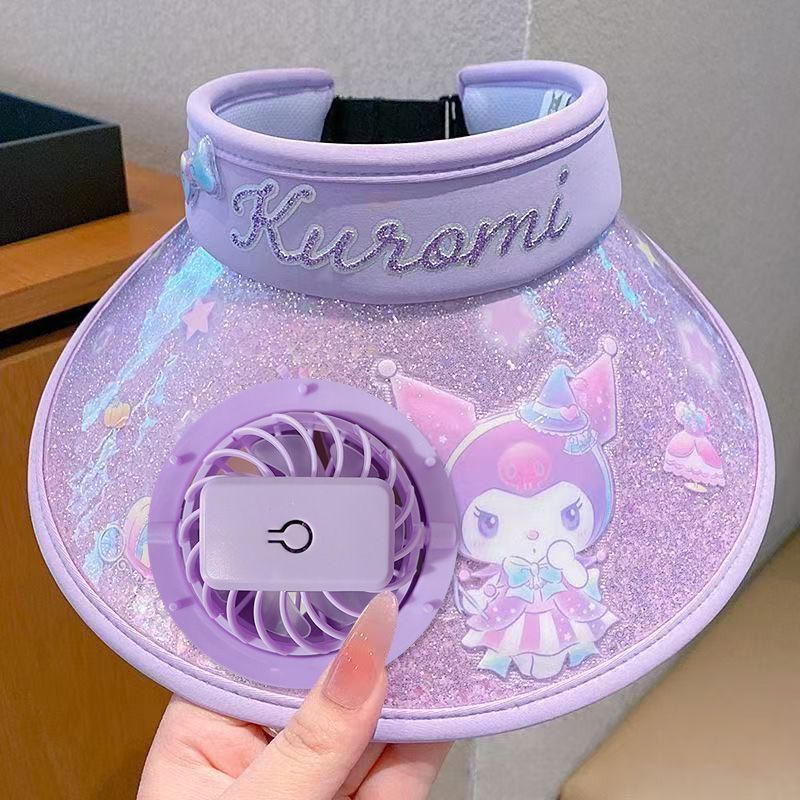 库洛米儿童帽子遮阳春夏款2025新太阳帽女童宝宝防晒帽空顶大帽檐