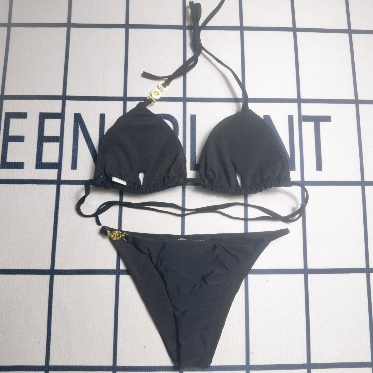Sexy New Swimsuit, European And American Style, Solid Color Two-piece Women's Bikini, Lace-up Triangle Three-piece Strap_voghion.com
