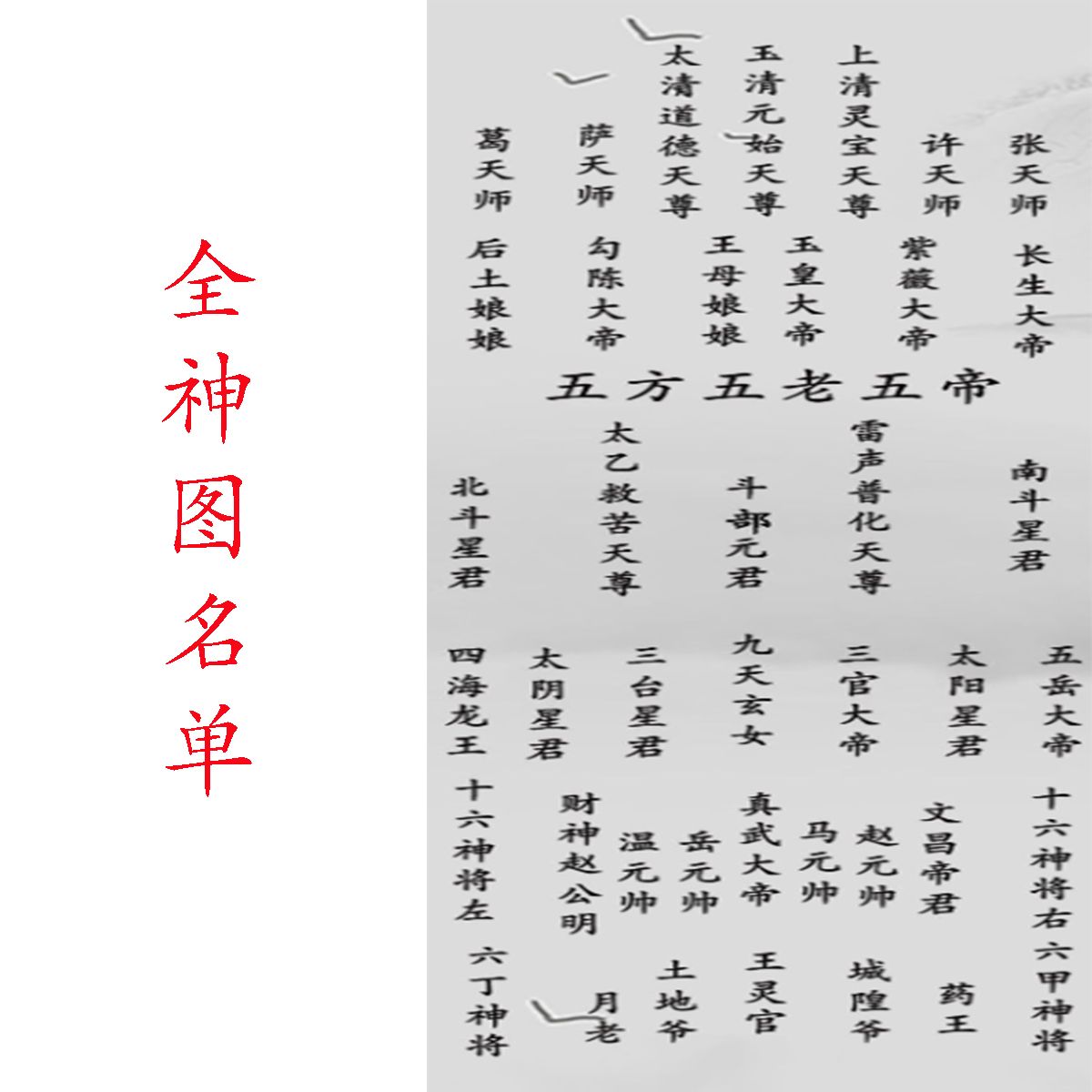 三尺三总真卷轴全神图挂画众神图画像全堂佛图全仙图仙家五大家族 detail 6