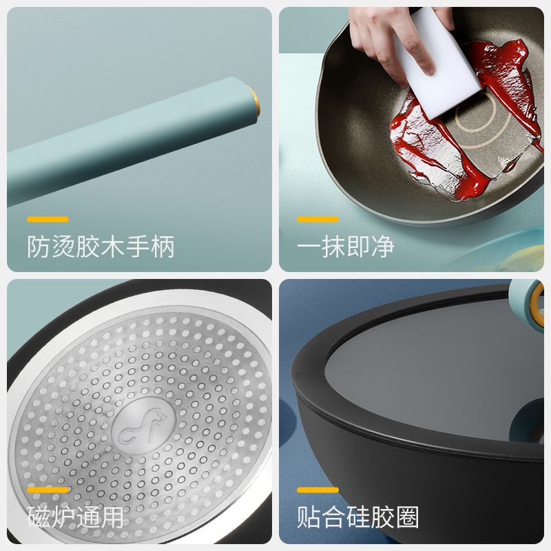 卡特马克不粘锅北欧炒锅家用厨房有钛锅炒菜锅煎锅控油超轻食新品 图片 4