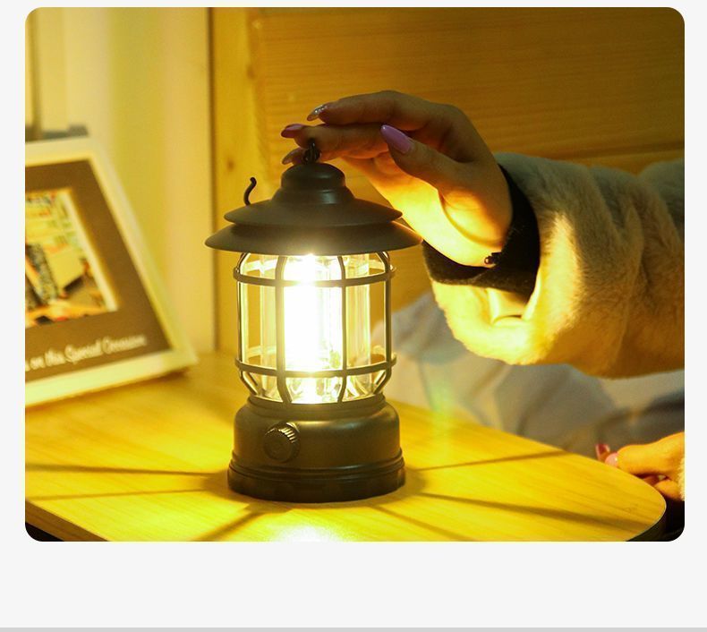 Vintage Outdoor Rechargeable Camping Lantern For Atmosphere Lighting_voghion.com