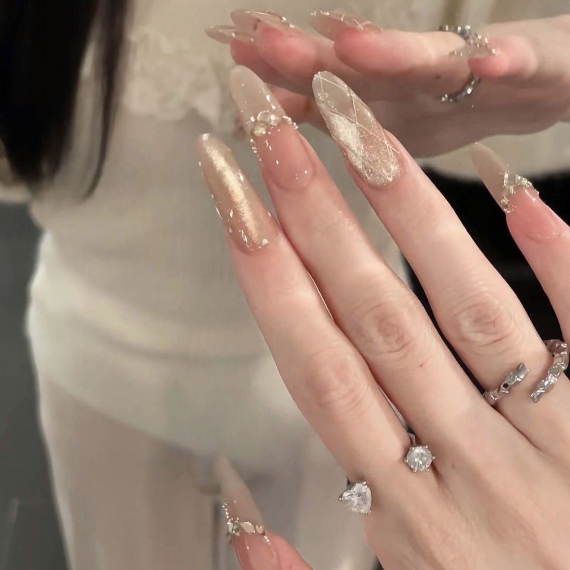 Vergoldetes Goldgittermuster, elegante, hochwertige, aufhellende Katzenaugen-Blinkaufkleber, handgefertigt, abnehmbar, luxuriös, tragbar_voghion.com