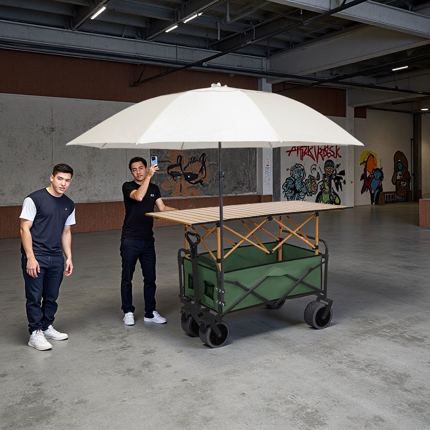 摆摊小推车地摊折叠桌烤肠专用手推车野餐车户外露营车遮阳伞批发