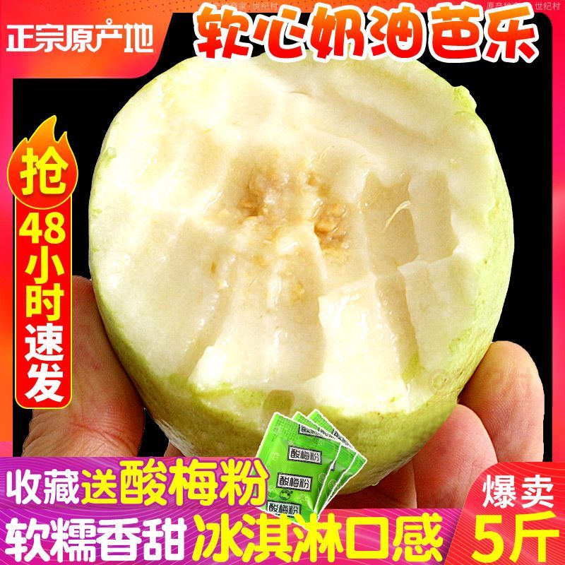 福建黄金奶油白芭乐水果软糯软心白心孕妇番石榴鸡屎果新鲜巴乐果