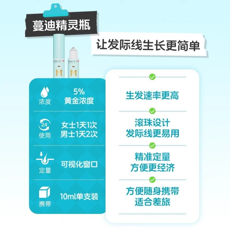 蔓迪 米诺地尔酊 10ml*3瓶/盒 发际线增长液便捷男女掉发脱发斑秃生发液喷雾曼迪正品官方旗舰店 图片 6