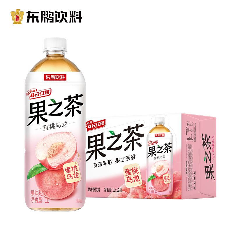 果之茶1L*12瓶柠檬红茶/蜜桃乌龙/西柚茉莉多口味果味茶饮料整箱