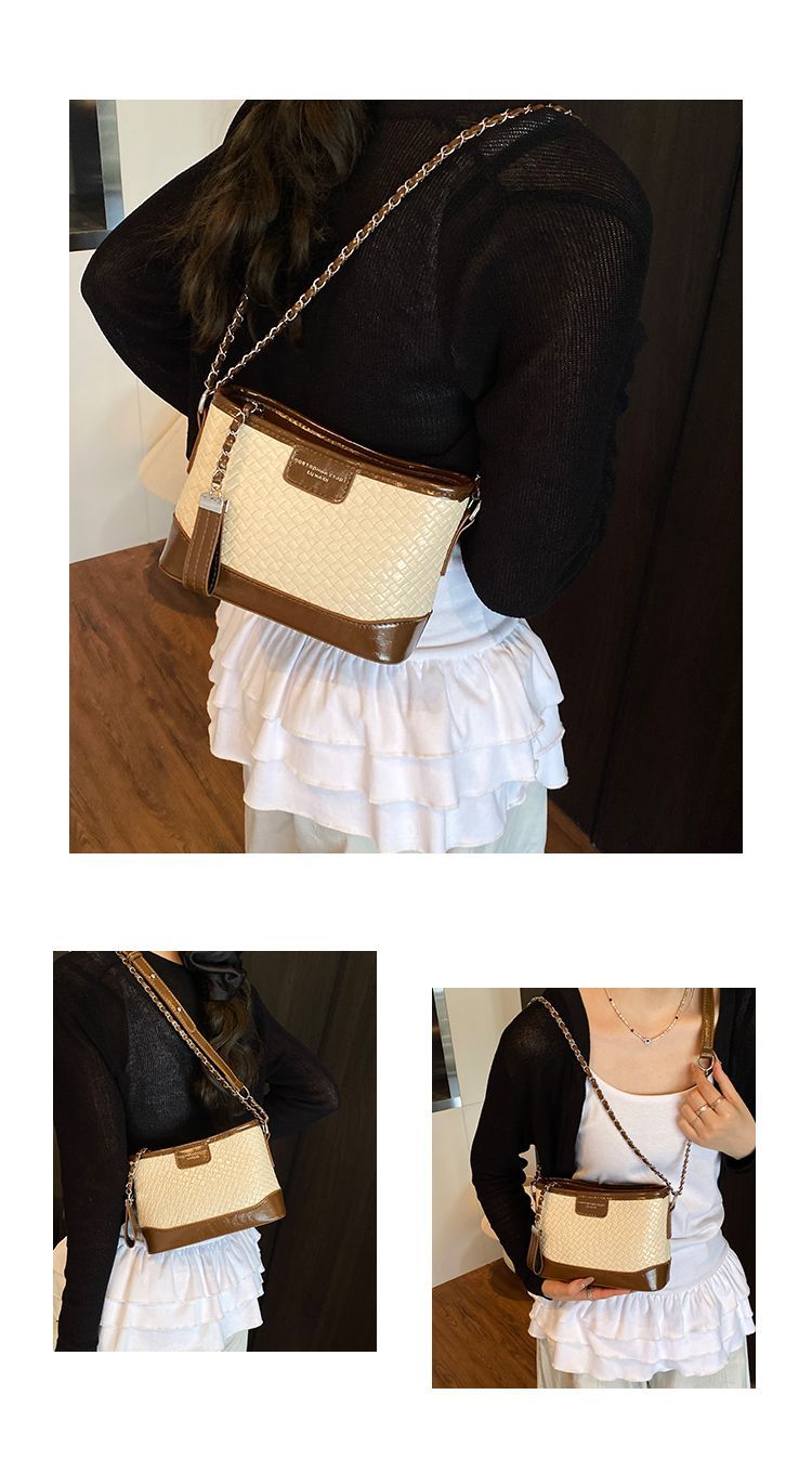 Quilted Chain 2025 For Women New Fashionable Versatile High-end Bucket Commuter Shoulder Crossbody Bag Light Luxury_voghion.com