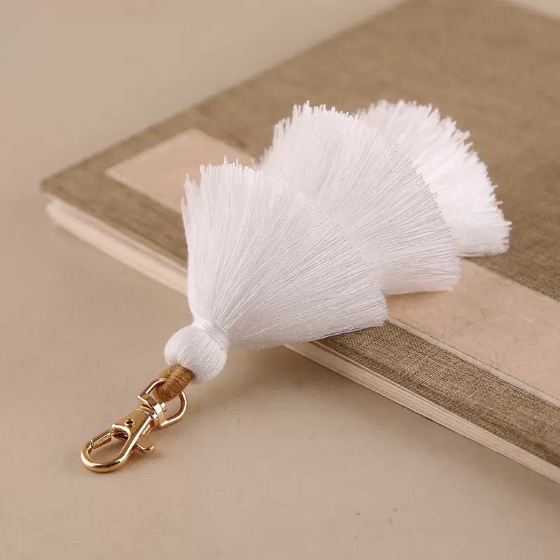 Bohemian Three-layer Tassel Bag Charm Ethnic Cotton Keychain_voghion.com