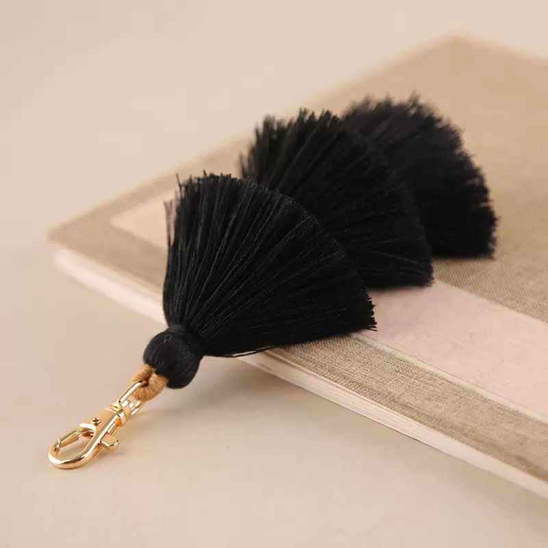 Bohemian Three-layer Tassel Bag Charm Ethnic Cotton Keychain_voghion.com