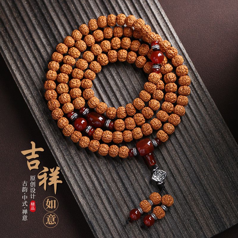 印尼双龙纹爆肉108颗小金刚手串男士菩提子多圈手持盘玩文玩佛珠 2