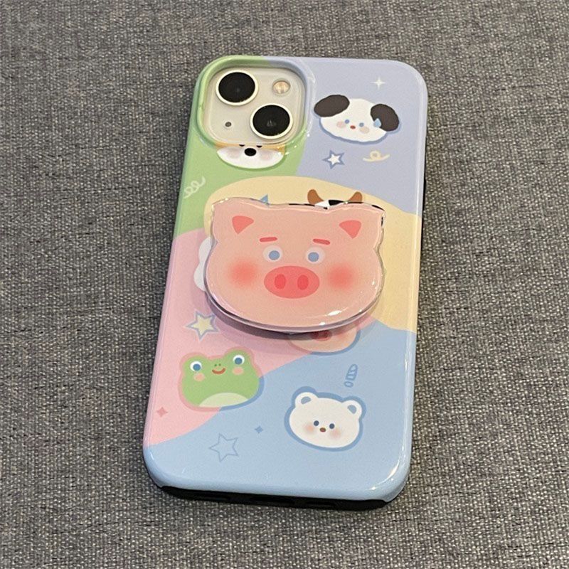 Korean INS Stand Phone New Foldable Cute Airbag Cartoon Telescopic Desktop Lazy Stick-on Full Set For Watching Dramas_voghion.com