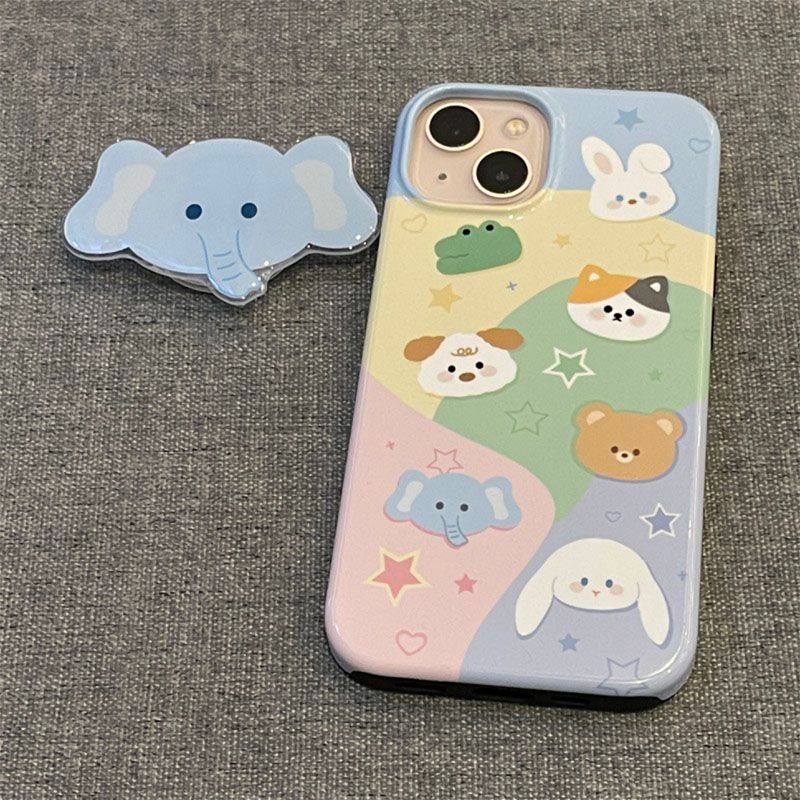 Korean INS Stand Phone New Foldable Cute Airbag Cartoon Telescopic Desktop Lazy Stick-on Full Set For Watching Dramas_voghion.com